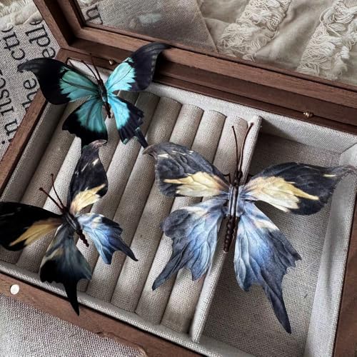 Artificial Butterfly, 3D Artificial Butterfly Clips,Silk Floral Butterflies, Suitable for Home Decoration, Flower Arrangement and Foil the Festive Atmosphere (8 Pcs) - color: Gray-8 Pcs