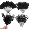 Giegxin 90 Pcs 3 Kinds Mixed Artificial Eucalyptus Leaves Stems Bulk Silver Dollar Leaves Picks Dried Eucalyptus Bundle Faux Spray for Wedding Vase Bouquet Floral Arrangement (Black) - color: Black