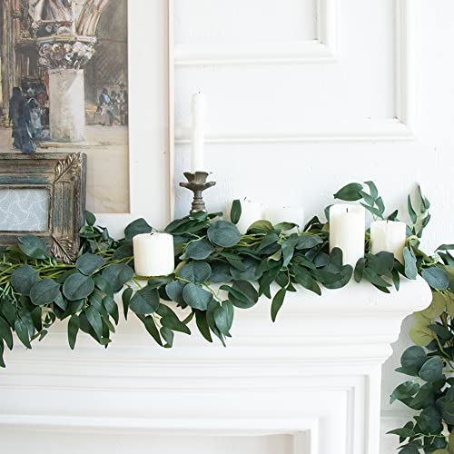 3Pcs Fake Eucalyptus Vines, 6.5FT Silk Ivy Garland, Odorless Lush Green Leaves Artificial Hanging Plants, Boho Forest Greenery Decor for Home, Classroom, Wall,Party, Wedding Decoration - color: Eucalyptus Garland