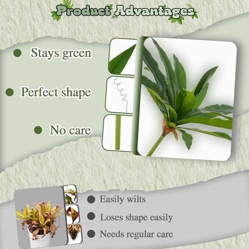 ucky 19.5" Artificial Dracaena Leaves Branches (20 Leaves, Dark Green), All-Season Lifelike Fake Plant Bushes for Yard Garden Decor - color: 2pcs Dark Green, size: 20 Leaves