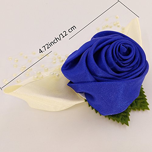 Arlai 1 pcs Wedding Bridesmaid Bride Wrist Corsage Decoration Hand Flower, Dark Blue - color: Navy Blue