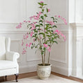 Artificial Jasmine Tree 6ft Black Flower Pot Fake Trees, Lifelike Artificial Trees with Natural - Looking Blooms, Perfect for Any Space - size: 6ft