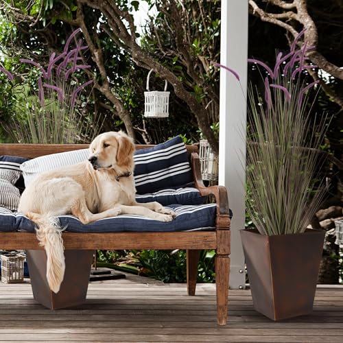 KOL Artificial 5ft 2-Pack Horsetail Reed Grass, 59in Tall Artificial Indoor Outdoor Fake Grass Plant, Home Office Décor Artificial Plants in Pot Faux Plant Greenery, Wedding Decor, Purple - color: Purple