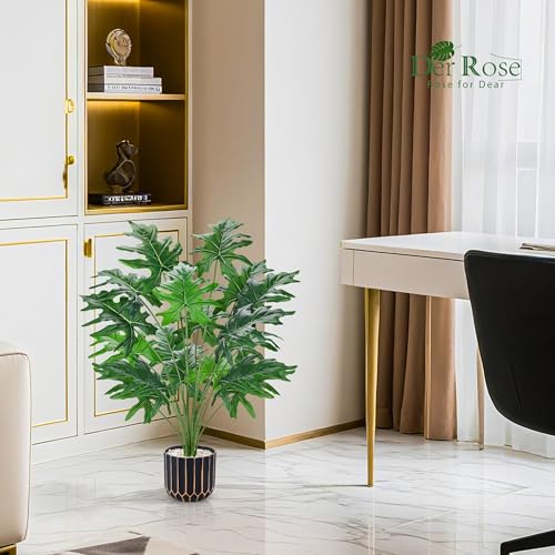 Der Rose Fake Plants Tall Green Artificial Tropical Faux Plants Indoor for Living Room Home House Decor - size: 28"-Tropical Faux Plants