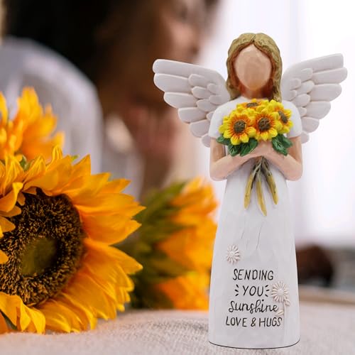 Sunflower Gifts for Women, Get Well Gifts for Women, Thinking of You Gift for Womens, Self Care Gift for Womens, Sculpted Hand-Painted Figure - style: Sunflower gifts for women