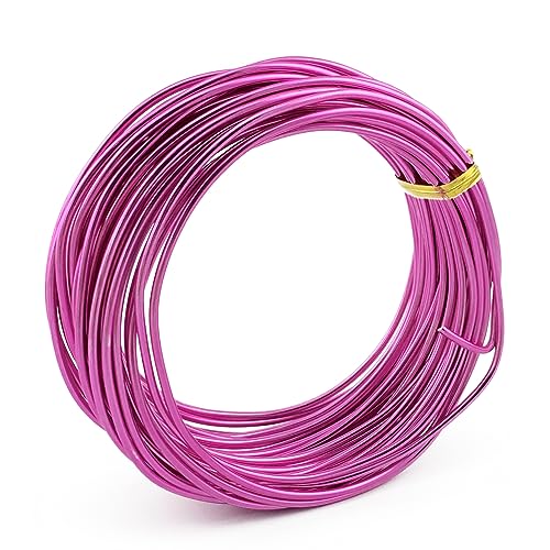 Aluminum Wire, 9 Gauge, Light Fuchsia, 11 Yards, Craft Wire, Jewelry Making - color: Light Fuchsia, size: 9 Gauge