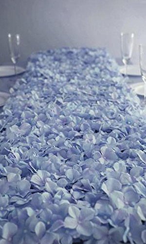 Tableclothsfactory 4 PCS Serenity Blue Silk Hydrangea Flower Mat Wall Wedding Event Decor for DIY Centerpiece Arrangement Party Decorations - color: Serenity Blue
