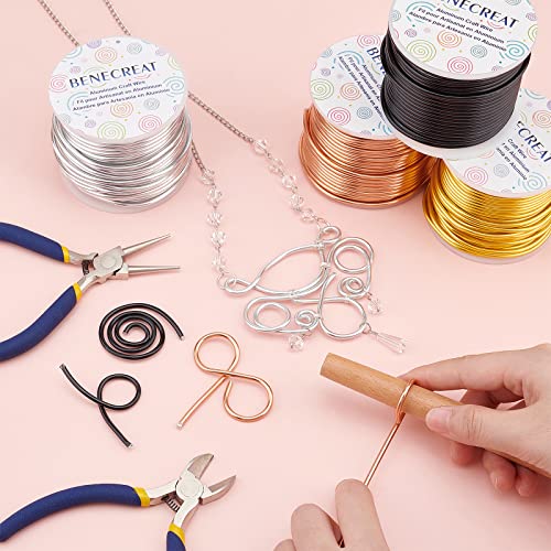 BENECREAT 10 Gauge Jewelry Craft Aluminum Wire 80 Feet Bendable Metal Sculpting Wire for Craft Floral Model Skeleton Making, Garden (Copper Tone) - color: Copper, size: 10 Gauge
