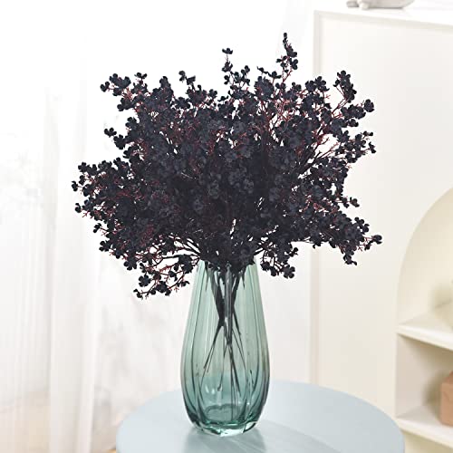 15PCS Artificial Baby Breath Flowers Fake Silk Real Touch DIY Floral Bouquets Decor Wedding Party Decoration Arrangements-Black - color: 15pcs-black