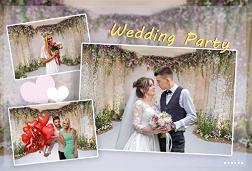 AOFOTO 6x6ft Wedding Backdrop Romance Archway Bridal Shower Flowers Wall Curtain Cradle Ceremony Banner Background for Photography Vinyl Anniversary Birthday Party Decoration Photoshoot Studio Props - size: 6x6ft