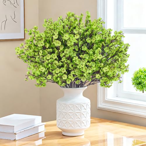 Uieke 30 Pcs Babys Breath Artificial Flowers Bulk Silk Green Faux Flowers Real Touch Gypsophila Bouquet for Home Garden Spring Summer Wedding Decor - color: Green, size: 30PCS