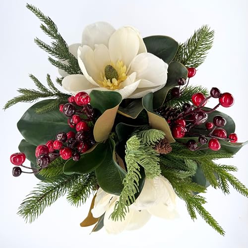 Happy Holiday Petite - Floral Arrangement, Premium Artificial Indoor Flower Display with Beautiful Blooms and Foliage - Artificial Plants & Flowers - color: Happy Holiday Petite
