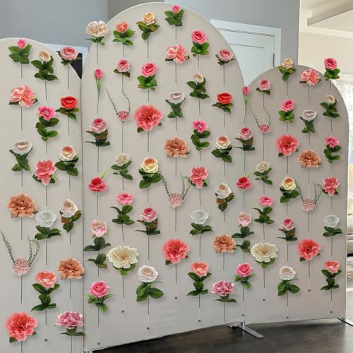 XunYee 6 Pcs 35.4 ft Flower Garlands Artificial Wildflower Vines Floral Hanging Backdrop Fake Flower Garlands Faux Silk Wildflower Vine for Wedding Bridal Shower Home Garden Wall Arch Decor(Pastel) - style: Pastel