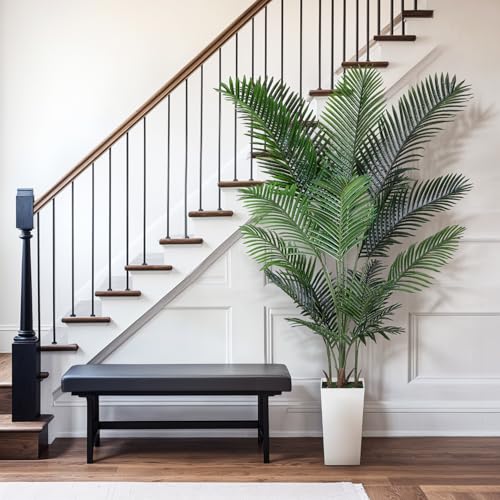 Jocoevol Artificial Golden Cane Palm Tree 7FT, Artificial Palm Tree with Pot, Fake Palm Tree for Home Living Room, Tropical Palm Tree for House Warming - size: 7ft