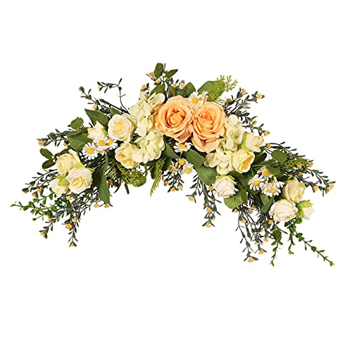 Artificial Chrysanthemum Floral Swag for, Realistic Arch Flower Hanging Arrangement for Home Decoration, Wedding, Party, Indoor and Outdoor use.