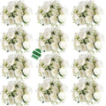 12 Bundles Peonies Artificial White Flowers Bouquet, Lifelike Silk Fake Peonies with Stems for Home Table Centerpieces, Wedding, Party & DIY Bridal Floral Arrangements (White) - color: White