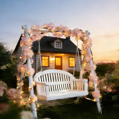 Cherry LED Tree Branch Lights for Wall,Cherry Blossom Vine Lights with 144 LED Flower String Lights and USB Powered,8 Lighting Modes for Bedroom Indoor Window Wedding Outdoor Decor (91in) - size: 91in, style: Cherry blossom