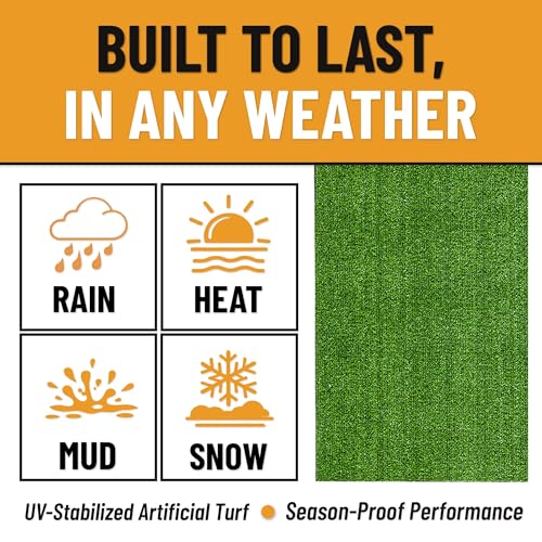 Sweethome Meadowland Collection Indoor and Outdoor Green Artificial Grass Turf Area Rug 6'6" X 9'3" Green Artificial Grass/Pet mat with Rubber Backed - color: Green Turf, size: 6'6" x 9'3" (Rectangular)