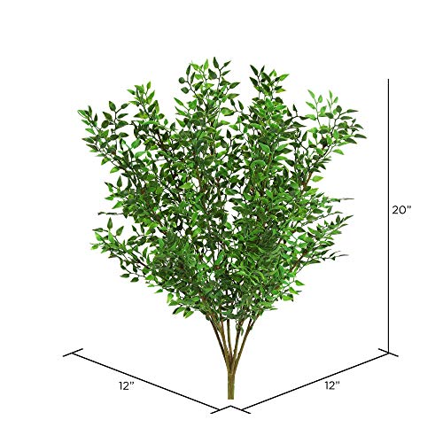 Vickerman Everyday 20" Artificial Green Mini Smilax Bush - Faux Indoor Plant Bush - Greenery for Home Or Office Decor - Maintenance Free