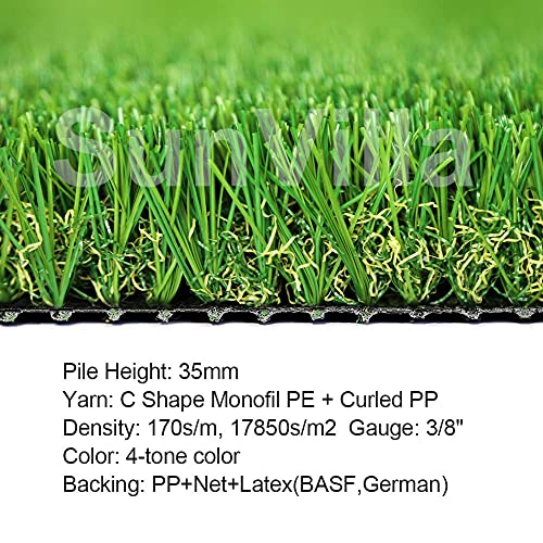 SunVilla Grass 1'X29' Artificial Grass Realistic [Custom Size] Grass Height 1 3/8" Indoor/Outdoor' Artificial Grass/Turf Many Sizes 1FTX29FT (29 Square FT) - color: 1ft, size: 1FT X 29FT (29 Square FT)
