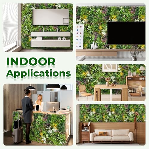 Artificial Grass Wall Panels: 20''x20'' (6PCS) Boxwood Hedge Panels, UV-Anti Privacy Fence Screen, Fake Greenery Backdrop for Indoor Outdoor Garden, Party, Wedding Decor - size: 20"x20" 6P