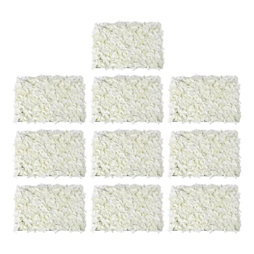 16"x 24" Artificial Flower Wall Panels,Flower Wall Mat Silk Flower Panels for Outdoor Garden Backyard Fence Fence Privacy Screen and Indoor Wall Decor(10Pcs White,Style 2) - color: 10Pcs White,Style 2