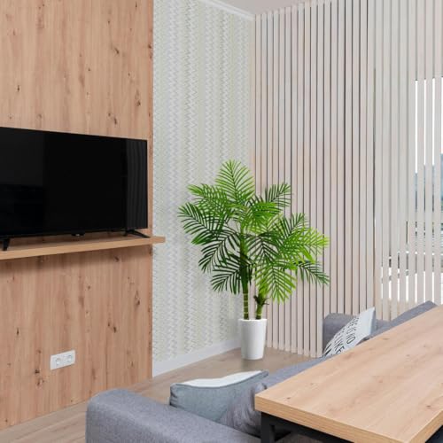 Warmplants Artificial Palm Tree, 4ft Golden Cane Fake Palm Plant with Basket, Phoenix Palm UV Resistant Faux Plants for Indoor Outdoor Home Garden Patio Office Décor - color: Palm, size: 4ft