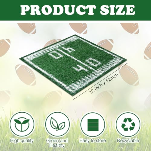 Suncalla 8 Pcs Football Grass Placemats Table Centerpieces Decoration 12 x 12 Inch Artificial Grass Mats Number 40 Football Table Placemats for Soccer Tailgate Birthday Party Decor Supplies - color: Number 40, size: 12 x 12 Inch