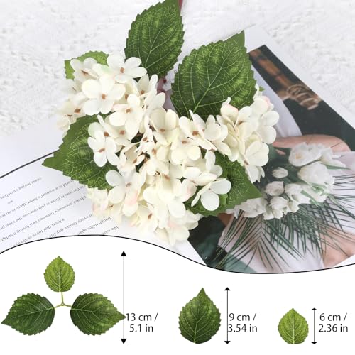 Hydrangea Leaves Artificial,80PCS Green Leaves Fake Hydrangea Leaves for Crafts DIY Wedding Bouquets Centerpieces Party Decorations - color: Artificial Hydrangea Leaves