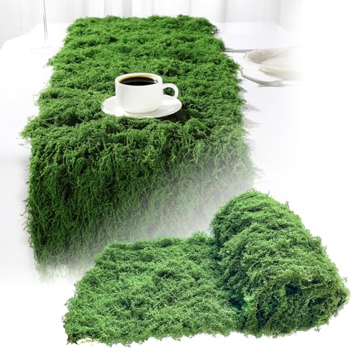 Artificial Green Moss Mat for Decoration Carpet Grass Wall, 11.81×78.74 inch Natural Decorative for Plants Indoor with Base Fabric, Artificial Moss Mat Suitable for DIY 0.3×2m - color: Green- 11.81×78.74 Inches/30 X 200 Cm