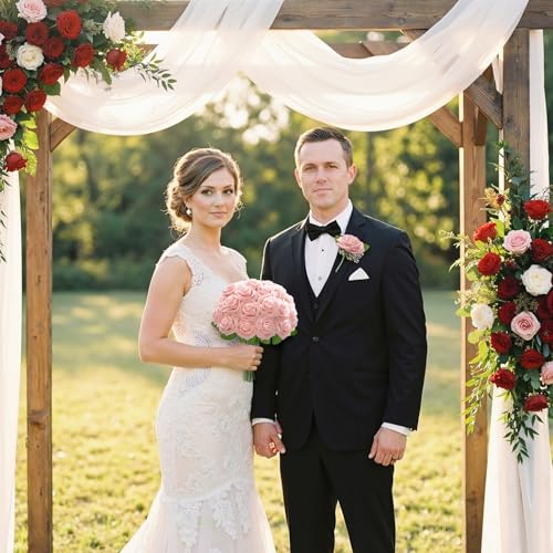 Lifewit Artificial Flowers, 50 Pcs Blush Foam Real Looking Roses with Stems, Fake Roses for DIY Wedding Bouquets, Centerpieces Arrangements, Valentine Decorations - color: Blush