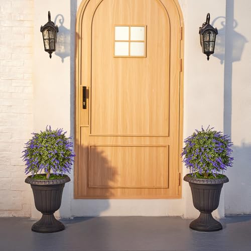 VeriNatural 2 Pack Artificial Lavender Topiary Ball Trees – 30.2in UV Resistant Fake Boxwood Shrubs with Realistic Flowers | Outdoor Indoor Faux Bushes for Porch, Patio & Garden Decor - size: 30.2in