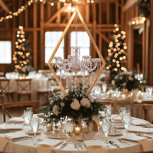 Stunning 2PCS Diamond Candle Holders | Modern Metal Wedding Centerpiece with European Style for Romantic Dining Table Decor, Party & Home - color: Gold, size: 2PCS