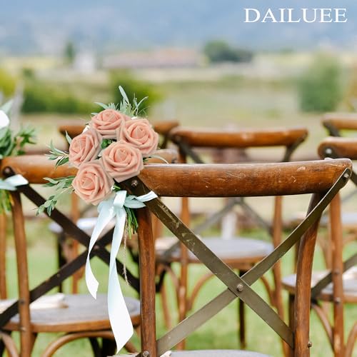 Artificial Roses Flowers 16Pcs Real Touch Roses with Stem Foam Fake Roses for DIY Wedding Bouquets Centerpieces Arrangement Party Baby Shower Home Decorations (Pink Champagne) - color: Pink Champagne