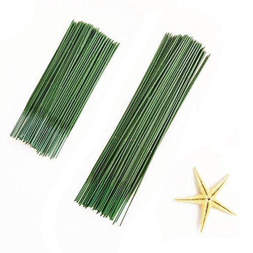joleully100pcs Plastic Floral Stem, Artificial Flower Rod, Plant Stub Wire Green Florist Wires, Ideal for The Crafts Person, 17CM and 25CM(17CM)