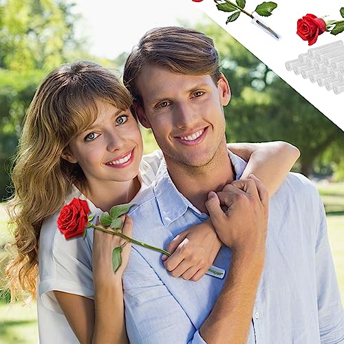 Vkinman Floral Water Tubes/Vials Reusable Plastic Flower Tubes Flower Arrangement Supplies 3 Inch Plastic Tubes for Plants Single Stem Flower 45-50Pcs