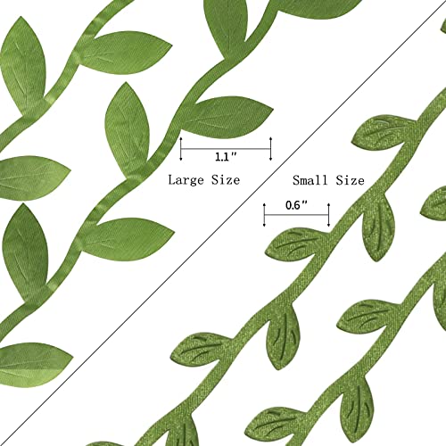 132 ft Large Leaf Trim Ribbon,Artificial Greenery Garland Vines for Baby Shower DIY Craft Wreaths Party Wedding Home Spring Decoration - size: Large 132 ft