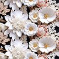 FunStick 17.5"x354" White Faux 3D Floral Peel and Stick Wallpaper Black Pink Embossed Floral Wallpaper for Bathroom Living Room Accent Wall Panels Self Adhesive Contact Paper for Walls Shelves Vinyl - size: 354" x 17.5"