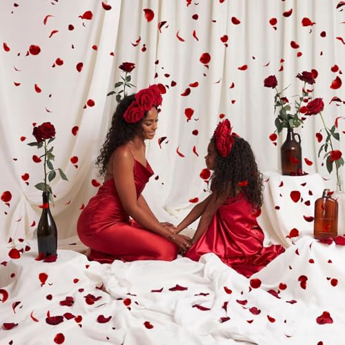 Grever 1000 Pieces Mother's Day Artificial Silk Rose Petals Faux Red Flowers for Wedding Valentines Proposal Anniversary and Romantic Party Decoration (Dark Red) - color: Dark Red