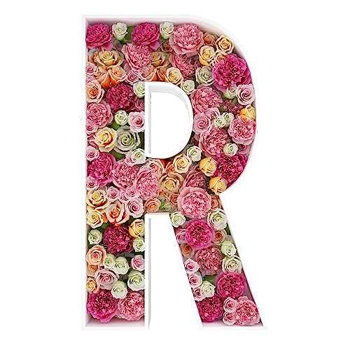 2FT Letter R Mosaic Balloon Frame Letter DIY Fillable Letters Kit for Birthday Party Wedding Backdrop Decor - color: Letter R, size: 2FT