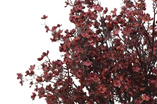 JAKY-Global Babys Breath Silk Artificial Flowers Burgundy 6 Bundle Fall Stems Fake Plants Decor Wedding Party Decoration Bouquets Real Touch DIY Home Garden,Farmhouse,Living Room (Autumn Red-6pcs) - color: Burgundy Than Red, size: 6 Bundles