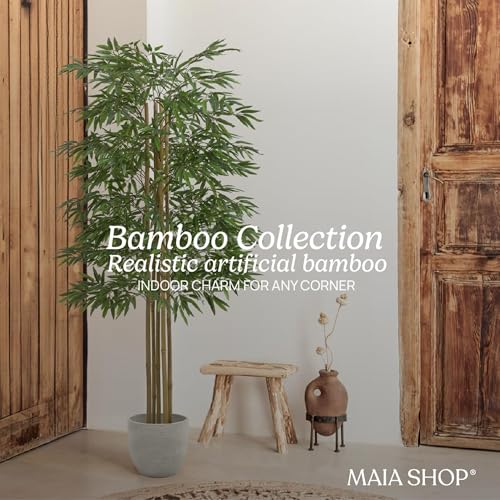 Maia Shop 6ft Artificial Bamboo Tree Plant for House, Apartment or Office – Realistic Fake Indoor Plants for Living Room, Bedroom, Bathroom, Entryway or Patio - color: Bamboo, size: 6ft