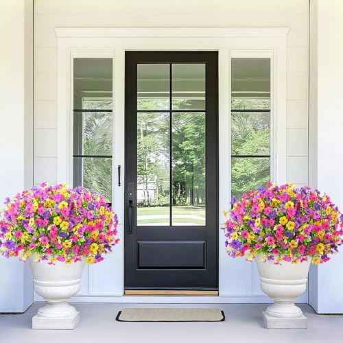 BLEUM CADE Artificial Flowers for Outdoors, 38 Bundles Faux Plants Outdoor Artificial Flowers for Decoration, UV Resistant Fake Flowers Artificial Plants & Flowers for Outdoors Garden Decor - color: Mixed Color, size: 38 Pack