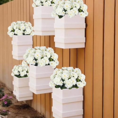 4 Pcs Artificial Geraniums Flowers for Outdoors Silk Geranium Outside UV Resistant White Fake Plants Faux Flowers for Outdoor Planters Pot Garden Patio Porch Window Courtyard Indoor Home Decor - color: White