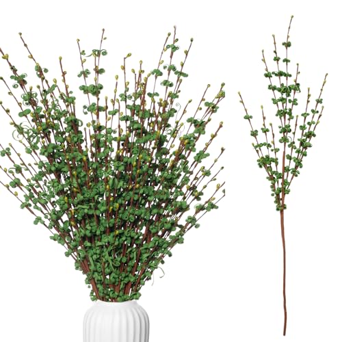 Wootkey 10 Pcs 29.5" Long Jasmine Artificial Green Flowers Fake Flower Dry Branches Stem for Home Office DIY Floral Art Plant Wedding Living Room Spring Table Centerpieces Vase Decoration - color: Green, size: 10pcs-29.5''