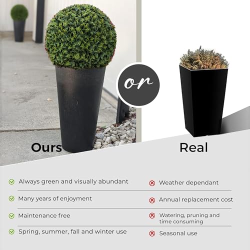 365 Curb Appeal 23" XL Topiary Ball (Estate Edition Boxwood, 1 Extra Large Luxury Faux Topiary Ball (2 Halves)) - color: Estate Edition Boxwood, size: 1 topiary ball (2 halves)