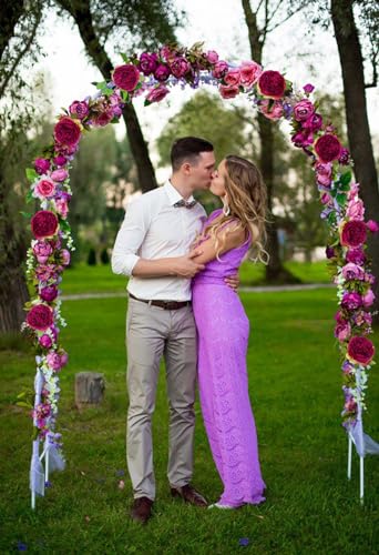Artificial Peonies 16pcs Artificial Flowers Peony Silk Flower Heads with Stem Purple Fake Flowers Peonies Faux Flowers Realistic Flowers for Home Wedding Party Festival Decor (Purple) - color: Mauve