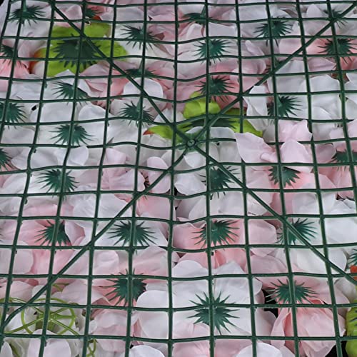 DNYSYSJ Flower Wall 12PCS 23.62" x 15.75" x 0.79" Lifelike Baby Pink Hydrangea Artificial White Rose Flowers Panel Silk Fabric Wall Mat for Garden Patio Wedding Stage Indoor Outdoor Decor - color: Baby Pink, size: 12 pieces