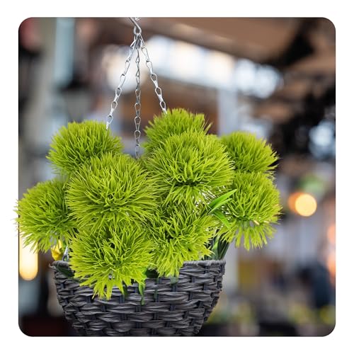 pson 10Pcs 11 Inch Artificial Dandelion Flowers, Faux Plastic Bouquets Shrubs for Home, Wedding, Garden, Party, Indoor/Outdoor Decoration(Green) - color: Green