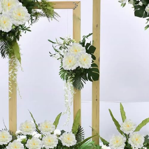 20 Pcs Artificial Flower Peonies, 5" Silk Fake Peonies with 6" Stems No Leaf, Faux Peonies Flowers for Decoration Wedding Home Party Centerpiece Decor Floral Art (Milk White) - color: Milk White